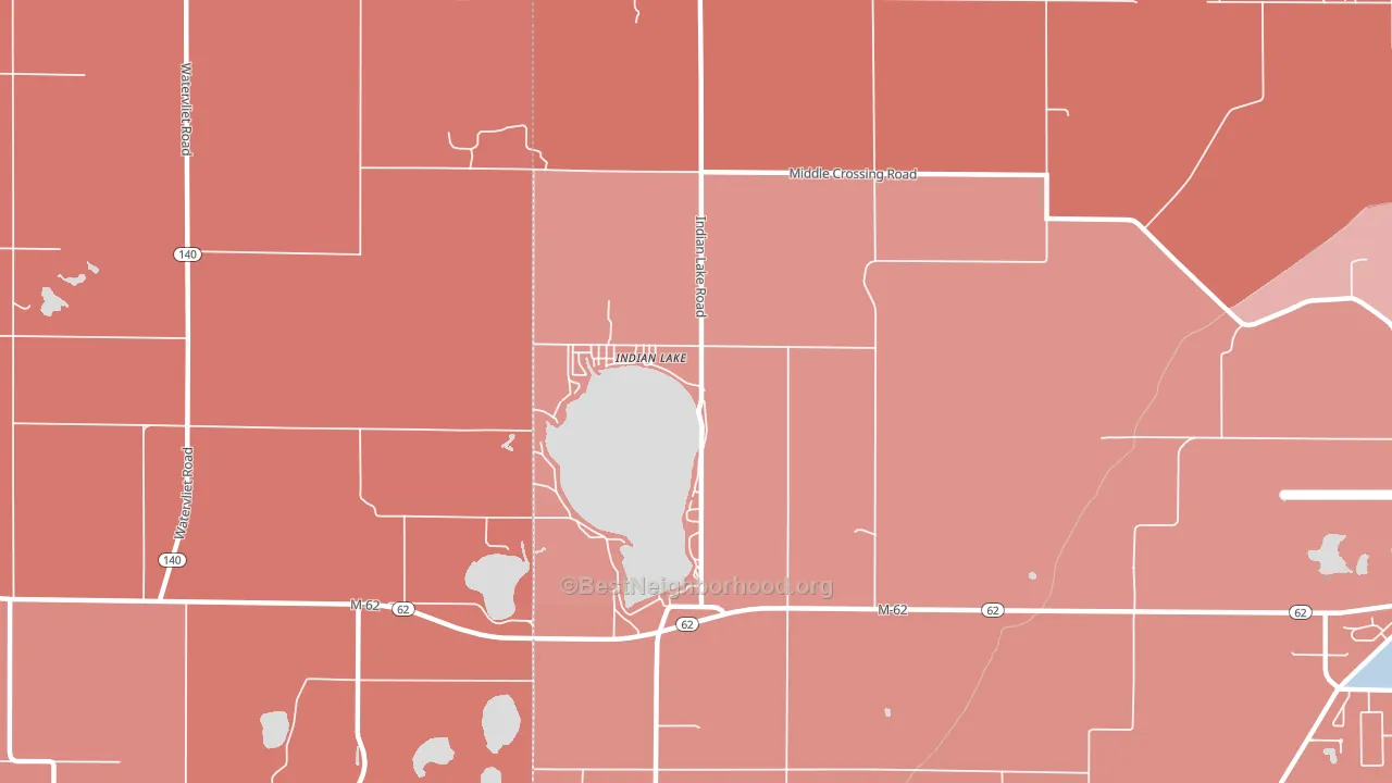 Indian Lake, MI block-group political-lean map