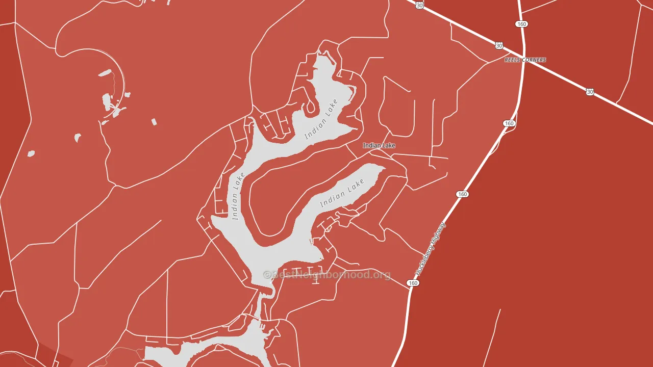 Indian Lake, PA block-group political-lean map