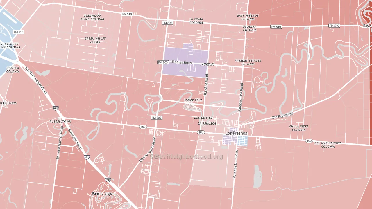 Indian Lake, TX block-group political-lean map