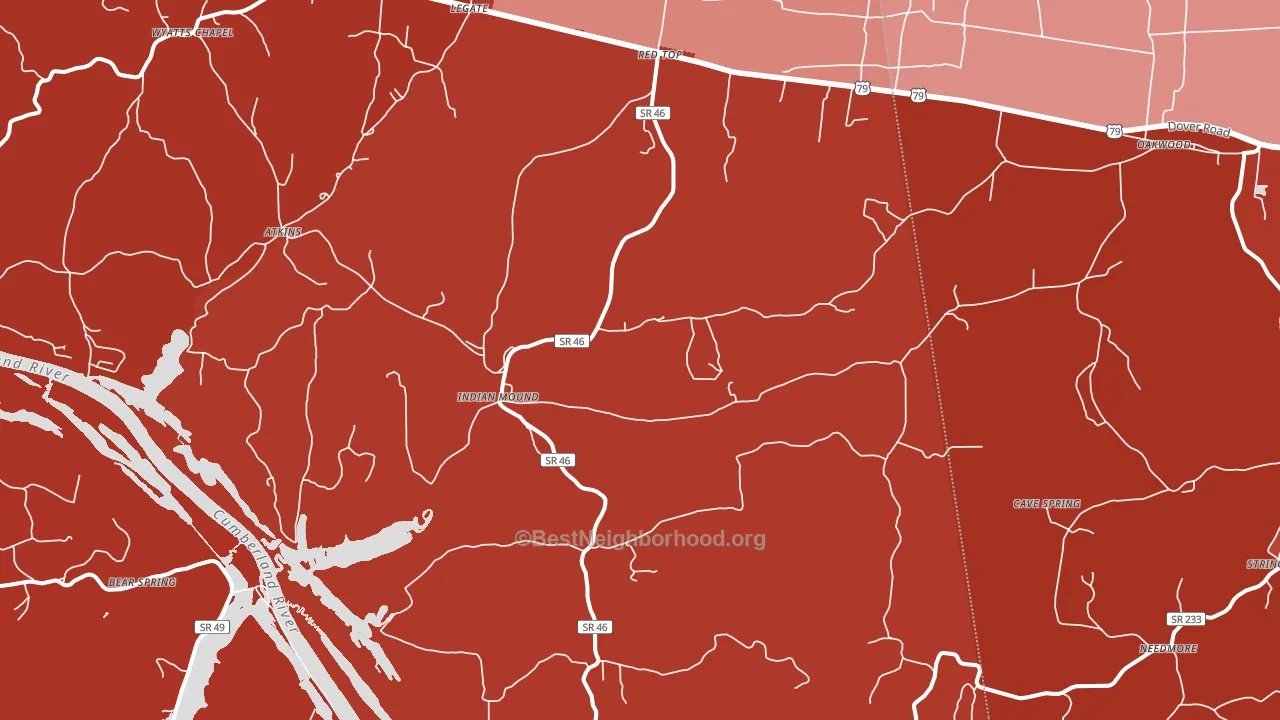 Indian Mound, TN block-group political-lean map