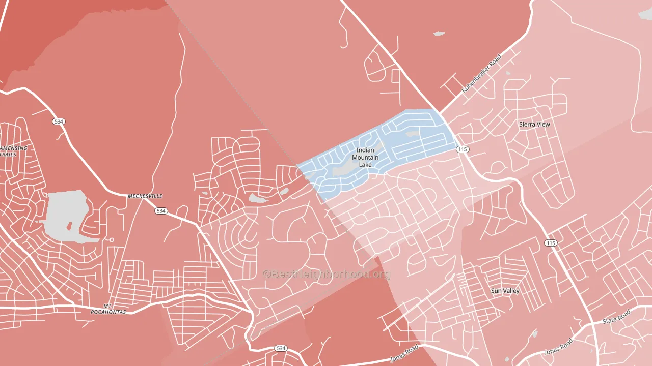 Indian Mountain Lake, PA block-group political-lean map