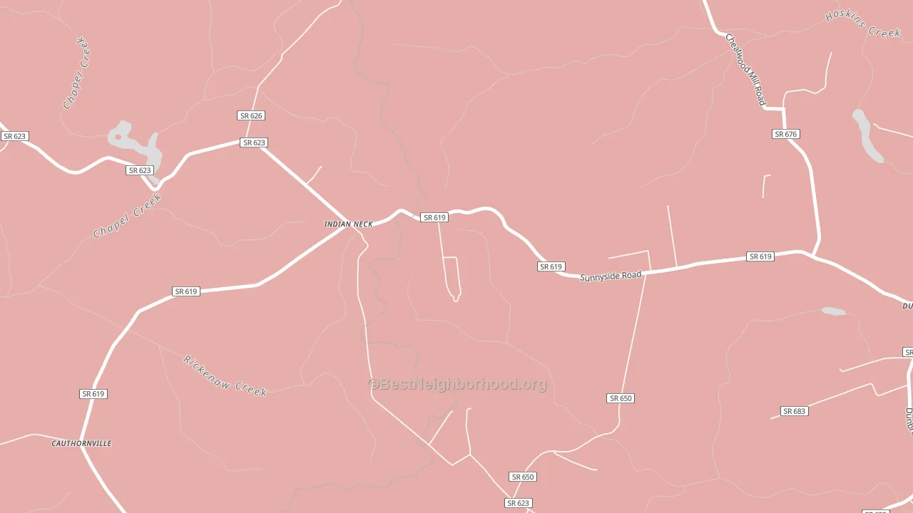 Indian Neck, VA block-group political-lean map