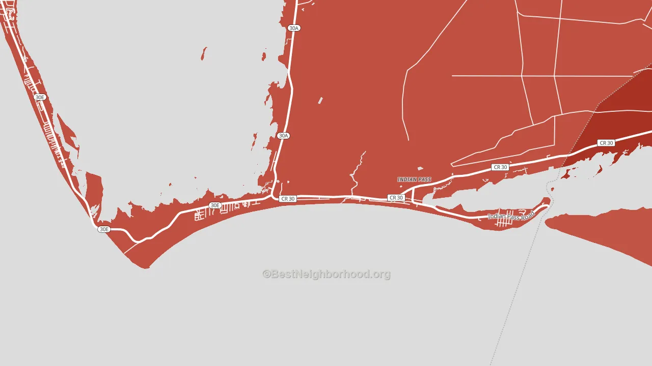 Indian Pass, FL block-group political-lean map
