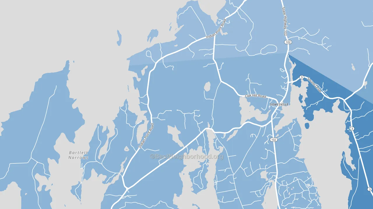 Indian Point, ME block-group political-lean map