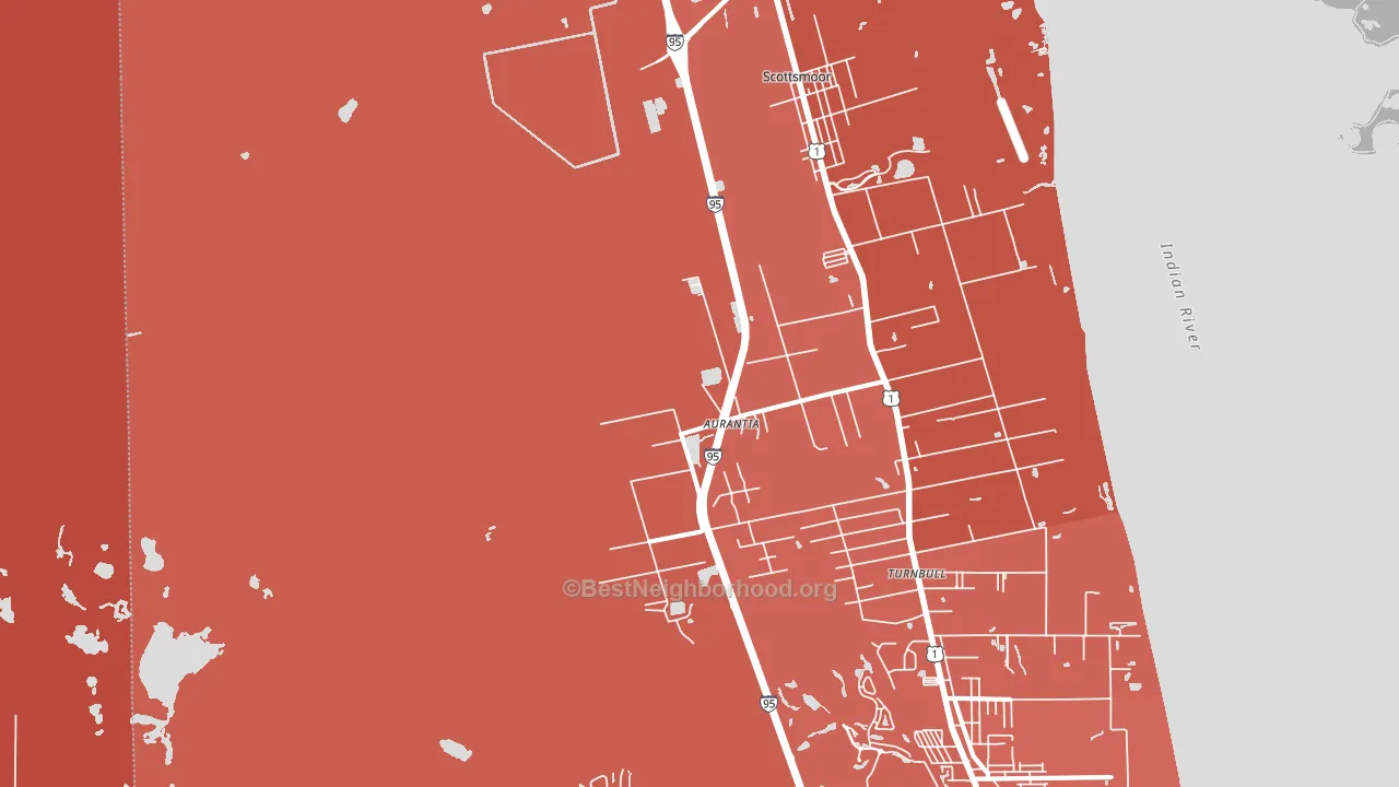 Indian River Park, Mims, FL block-group political-lean map