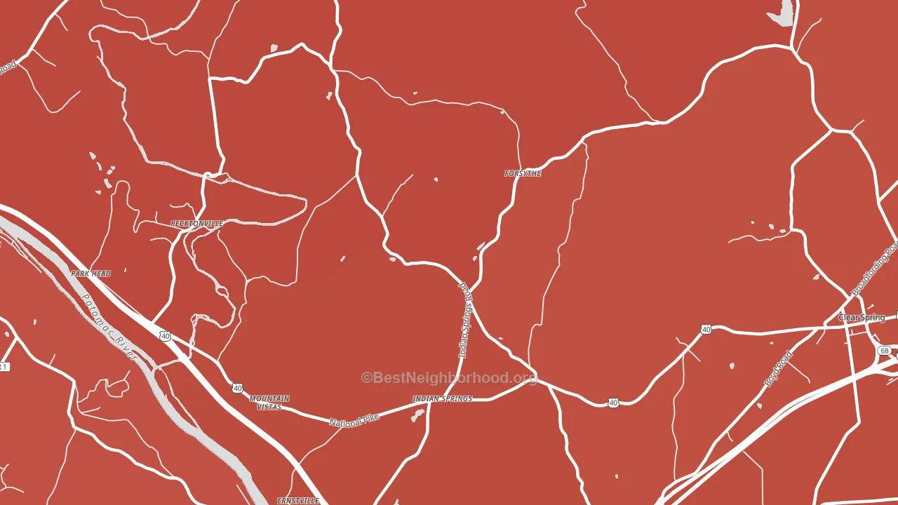 Indian Springs, MD block-group political-lean map