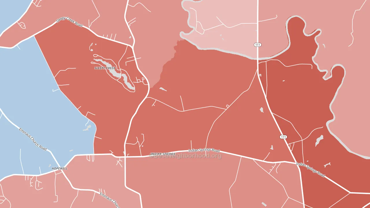 Indian Springs, NC block-group political-lean map
