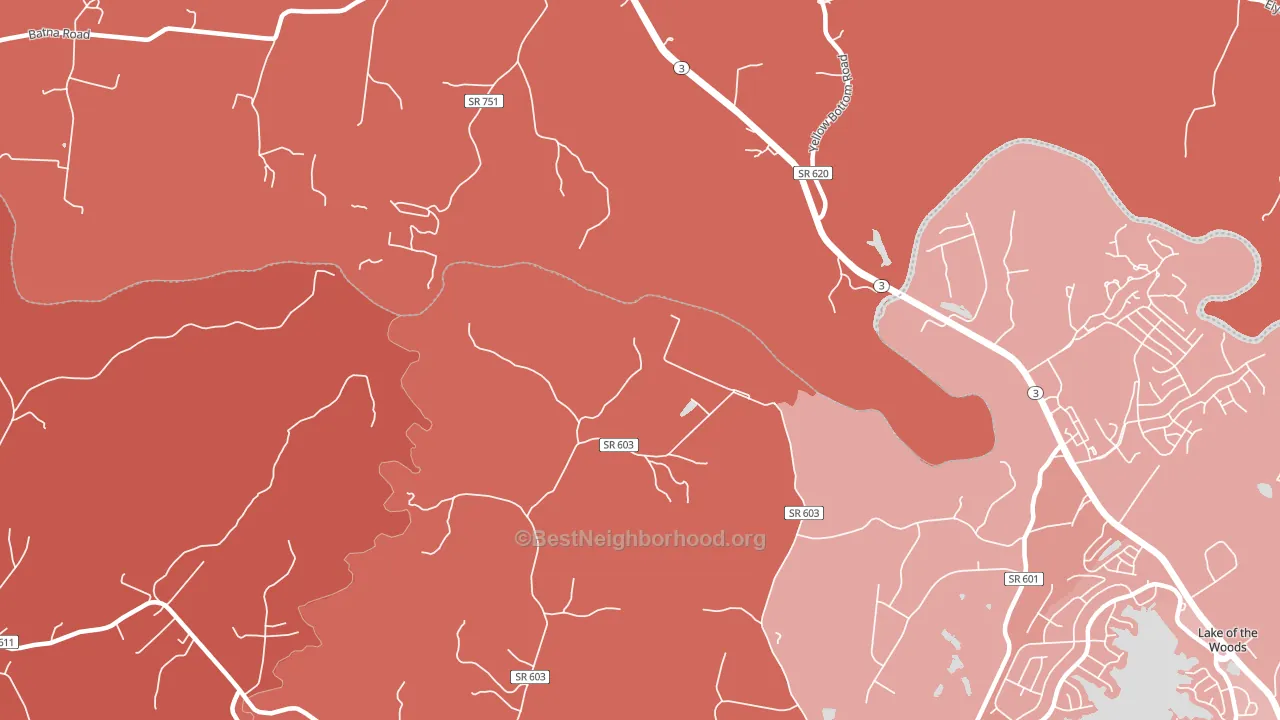 Indian Town, VA block-group political-lean map