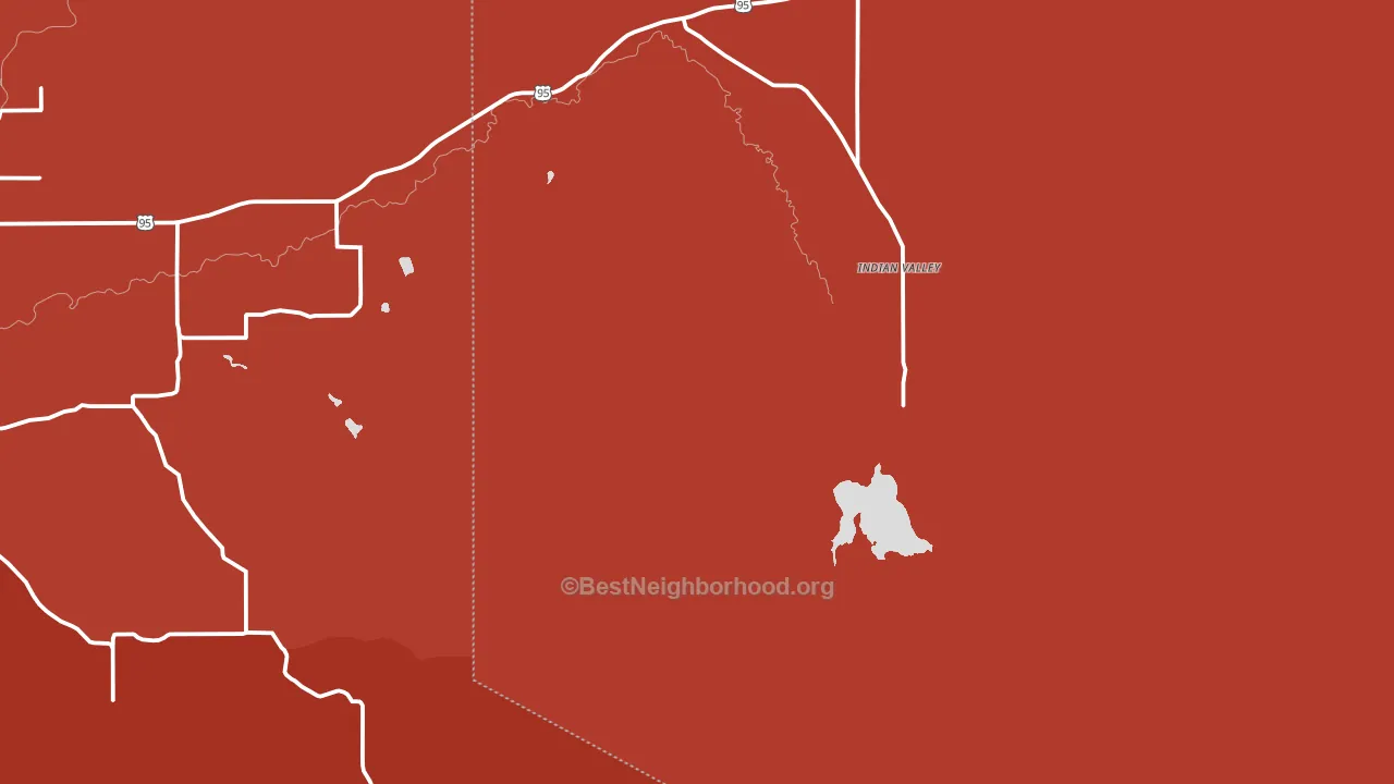 Indian Valley, ID block-group political-lean map