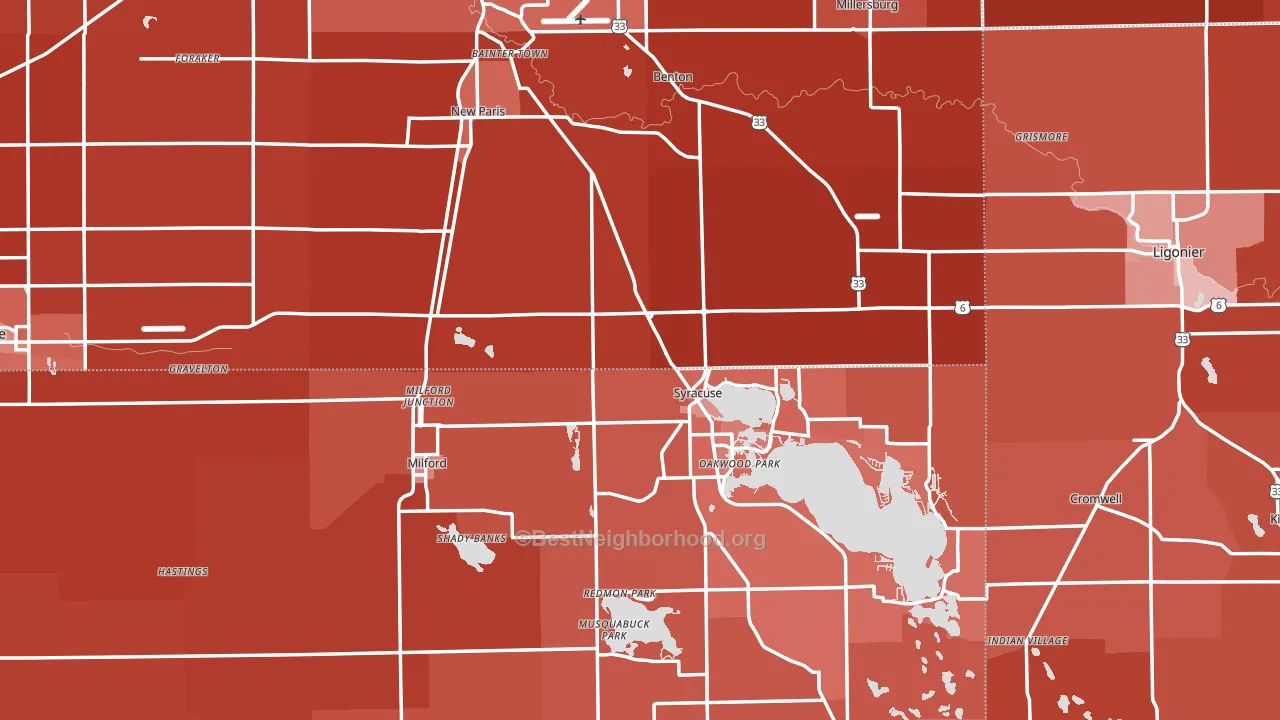 Indian Village, IN block-group political-lean map