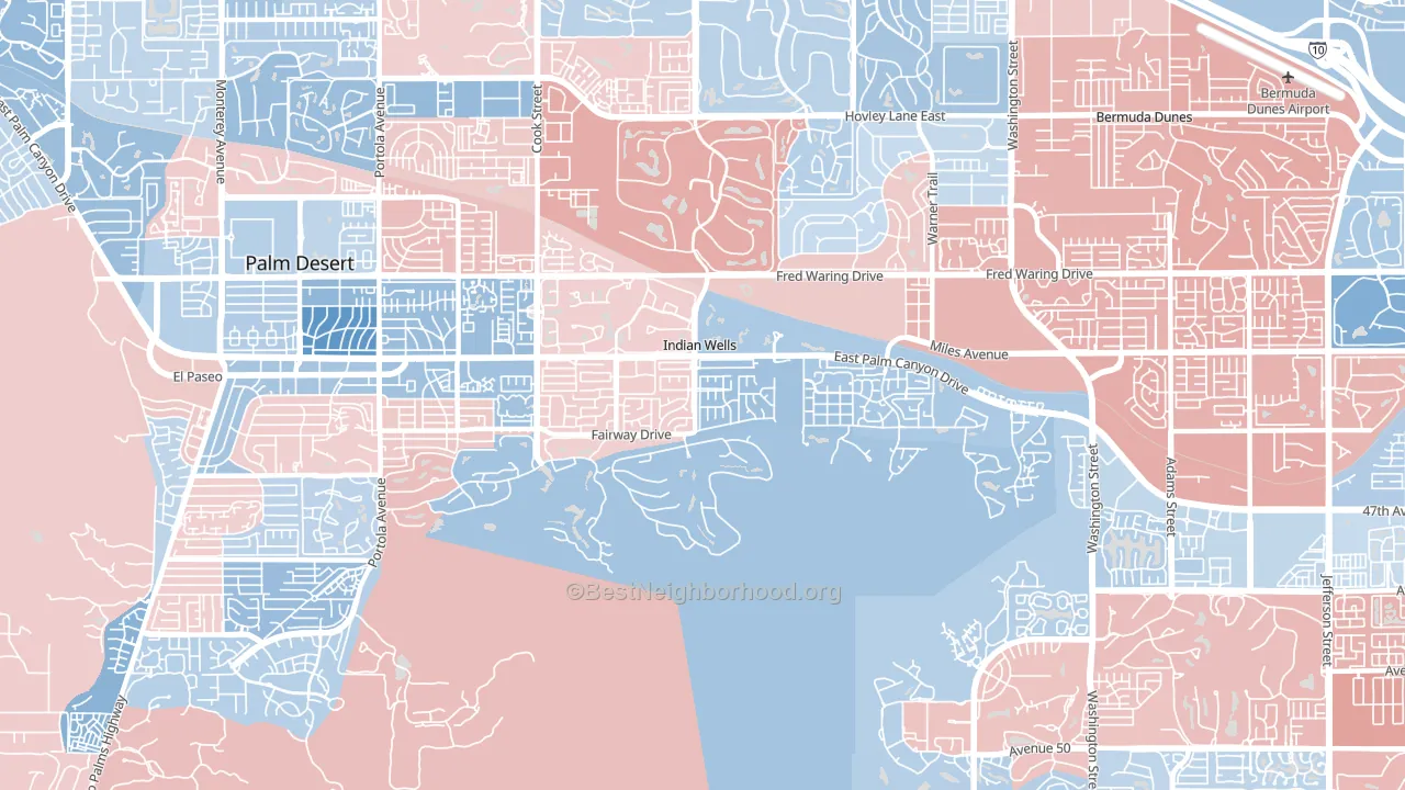 Indian Wells, CA block-group political-lean map