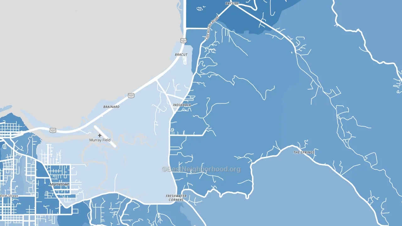 Indianola, CA block-group political-lean map