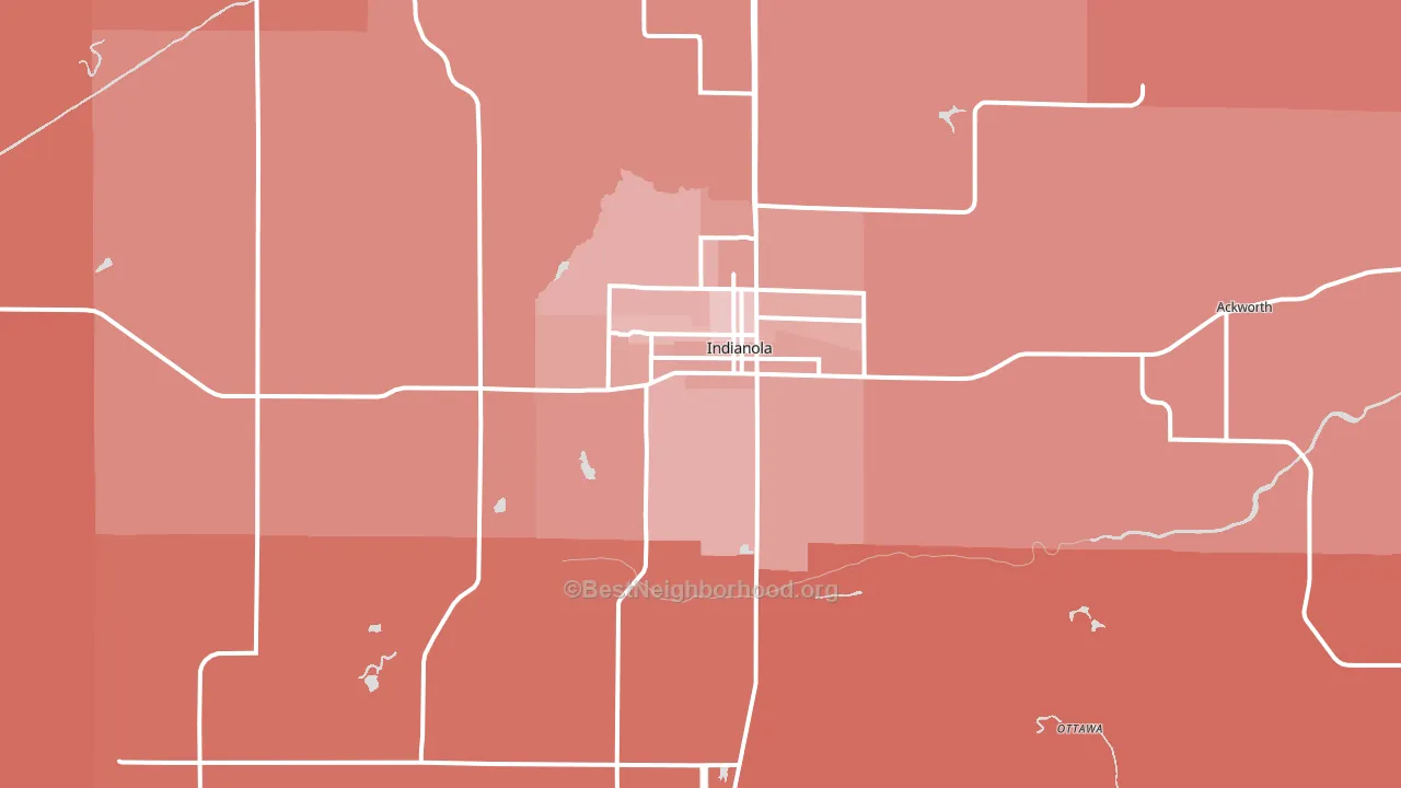 Indianola, IA block-group political-lean map