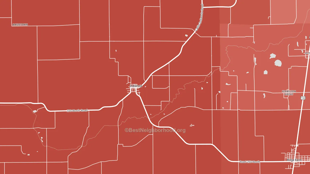 Indianola, IL block-group political-lean map