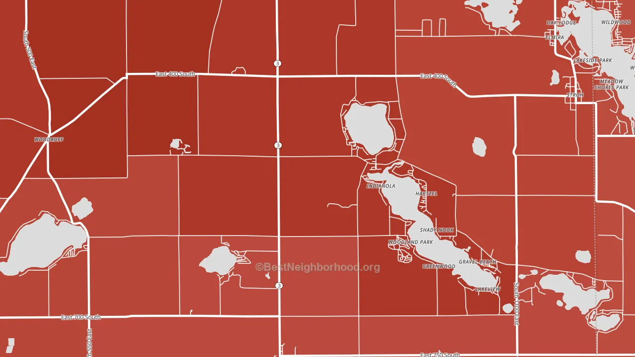 Indianola, IN block-group political-lean map