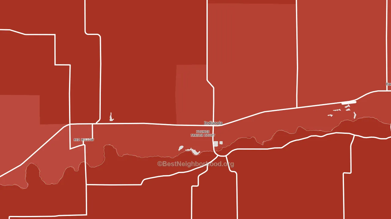 Indianola, NE block-group political-lean map