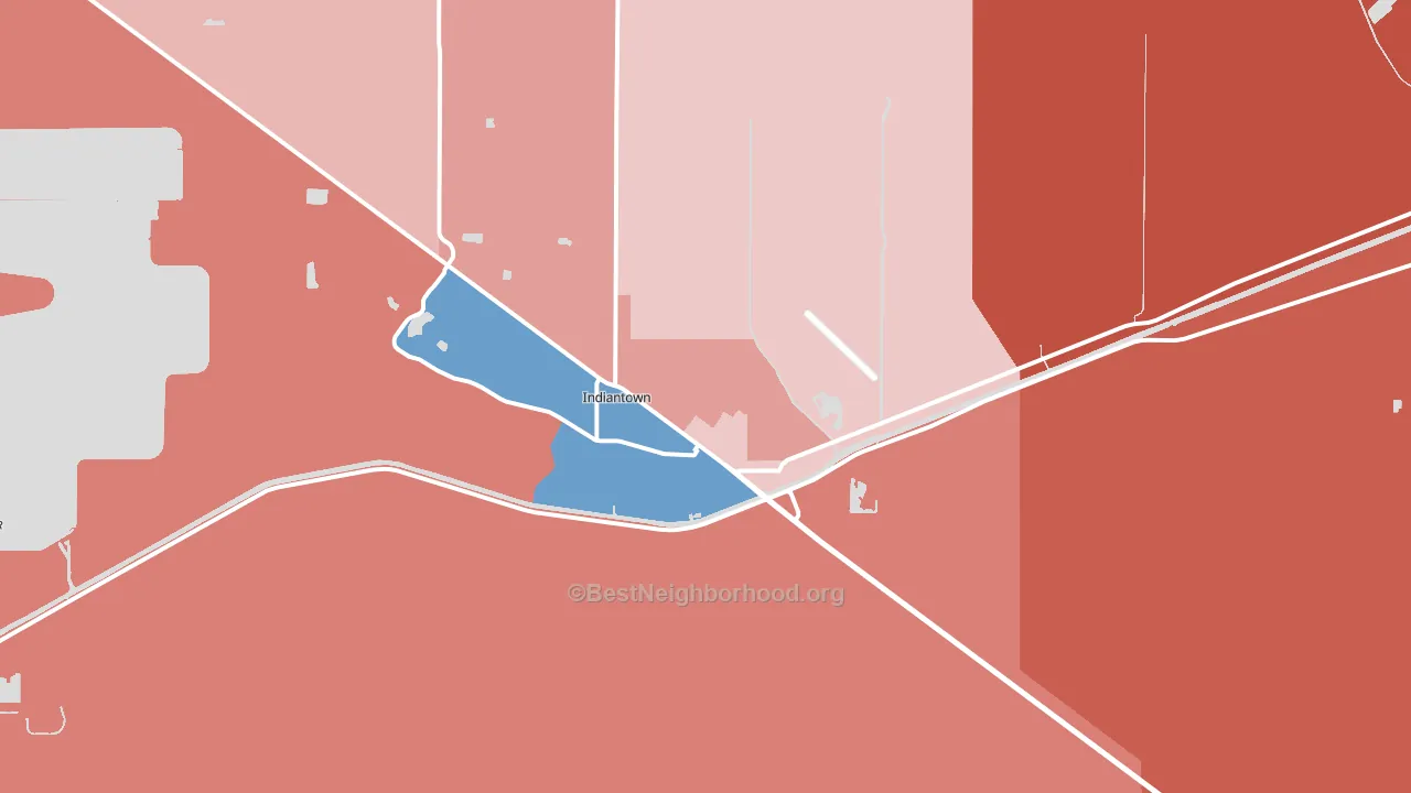 Indiantown, FL block-group political-lean map