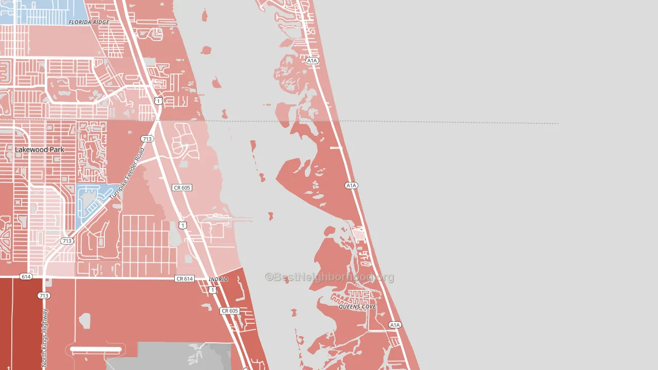Indrio, FL block-group political-lean map