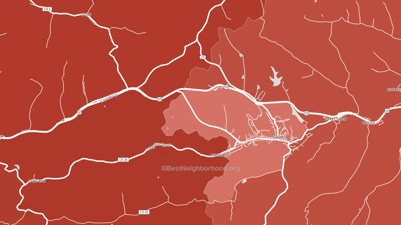 Industrial, WV block-group political-lean map