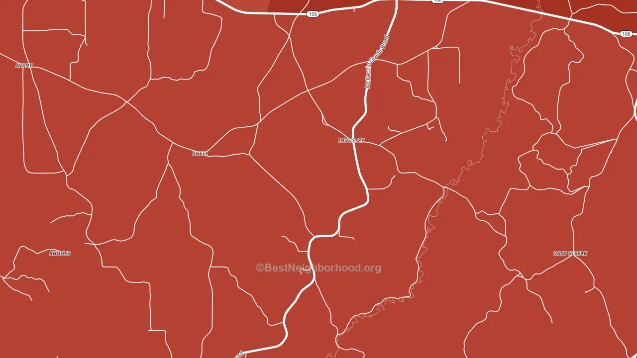 Industry, AL block-group political-lean map