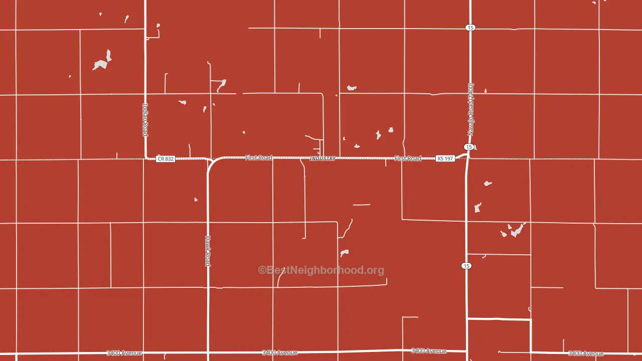 Industry, KS block-group political-lean map