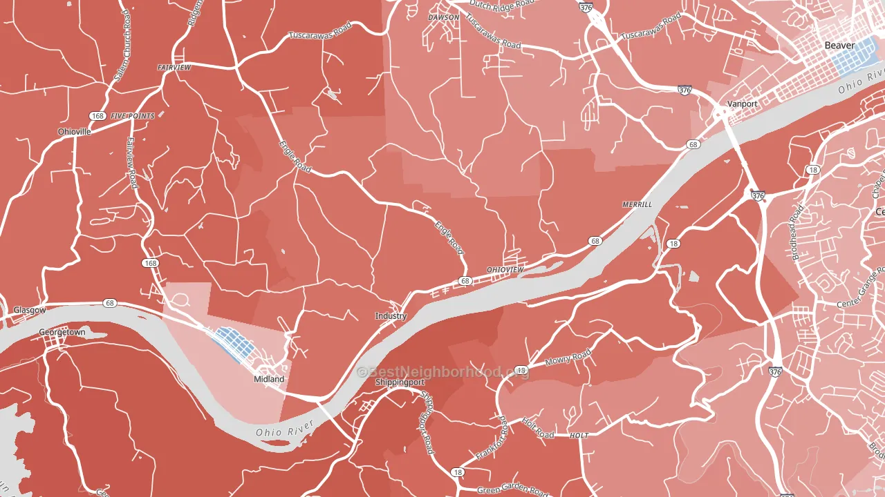 Industry, PA block-group political-lean map