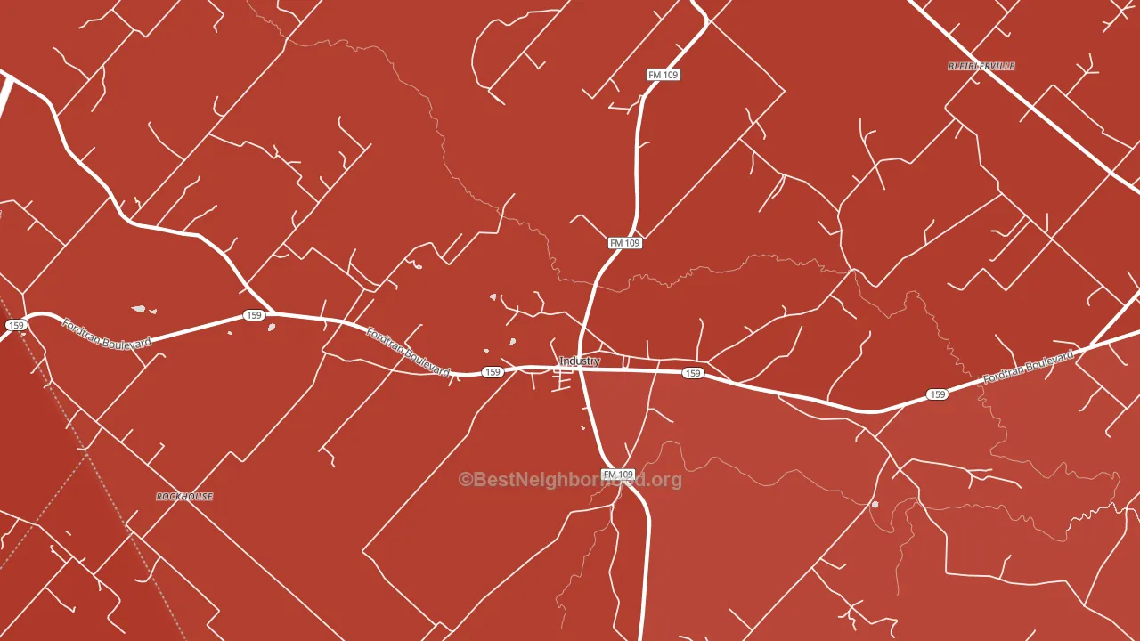 Industry, TX block-group political-lean map