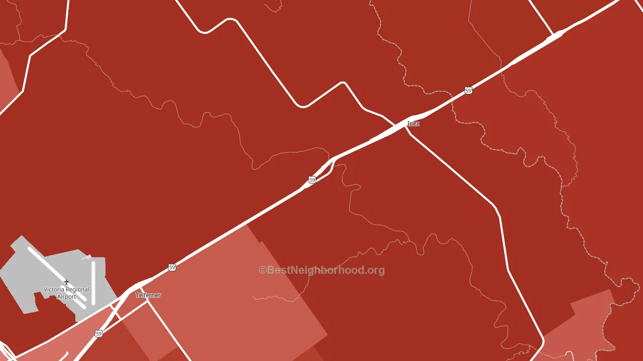 Inez, TX block-group political-lean map