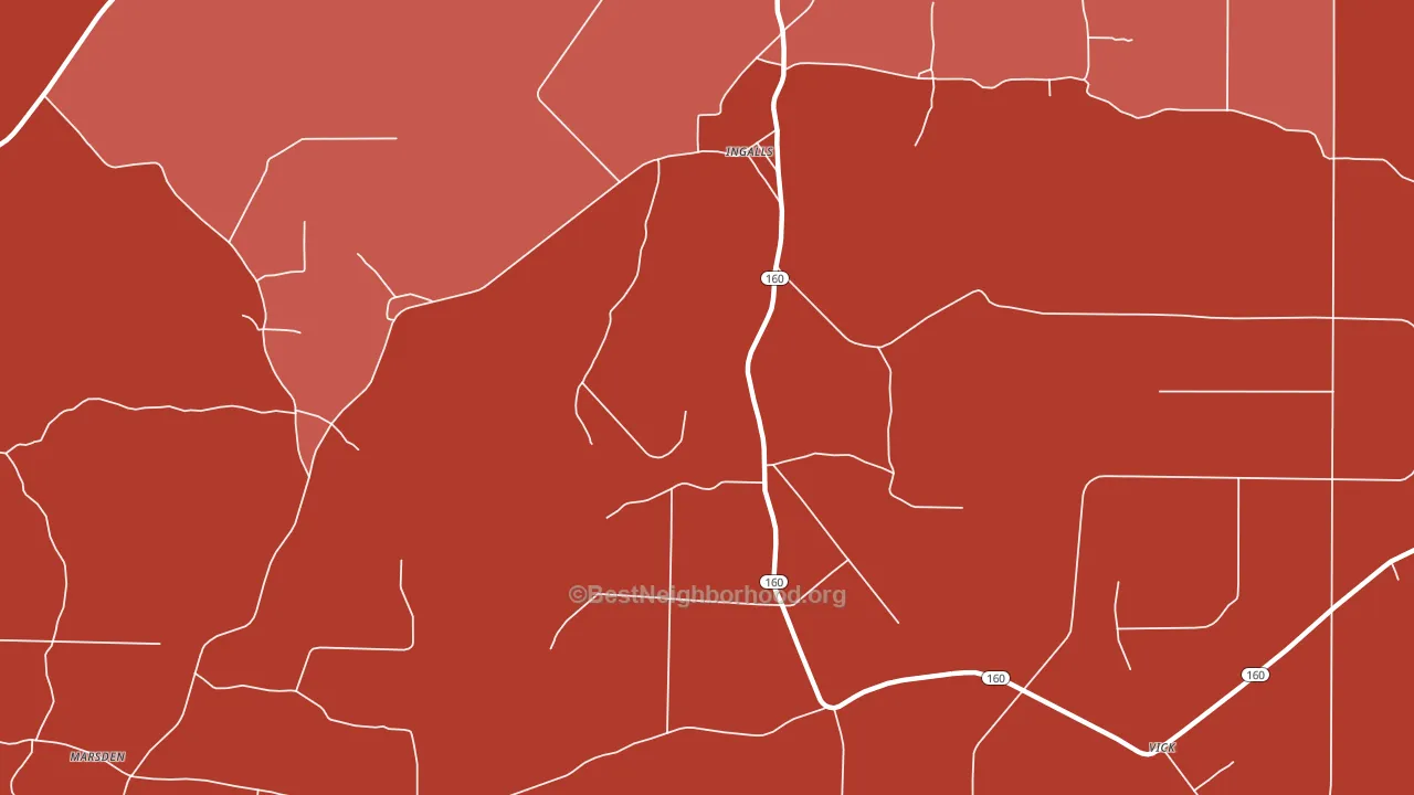 Ingalls, AR block-group political-lean map