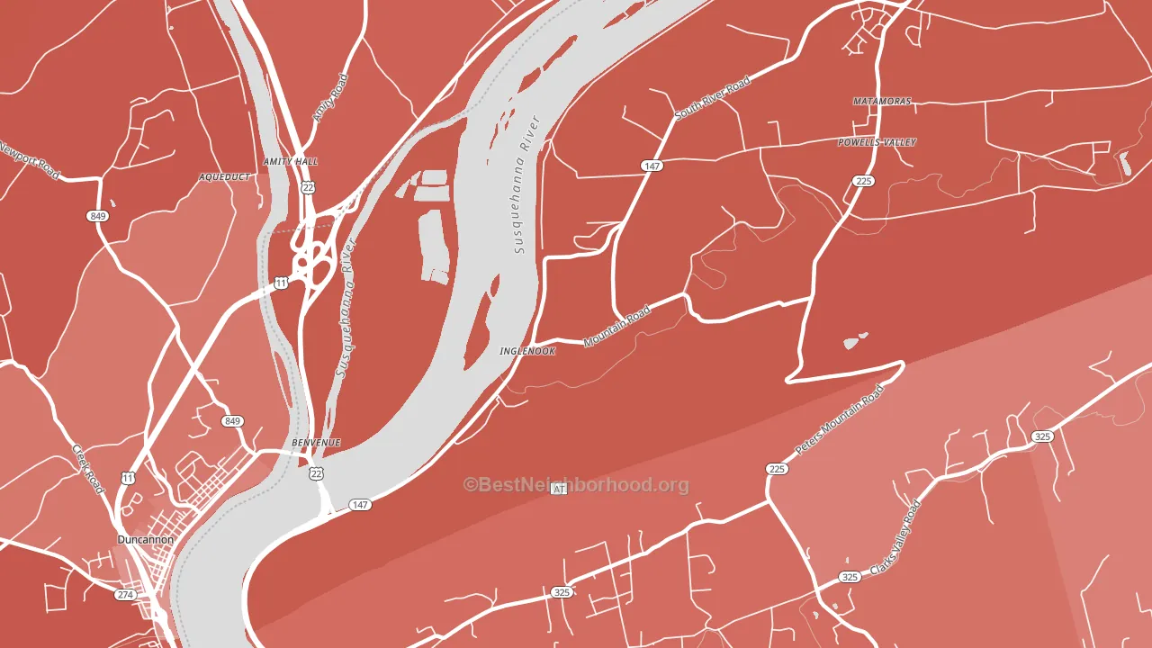 Inglenook, PA block-group political-lean map