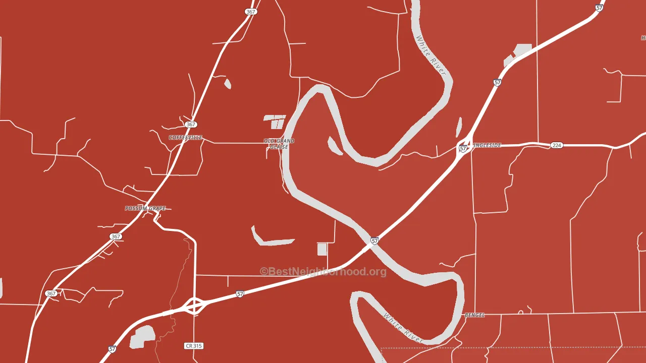 Ingleside, AR block-group political-lean map
