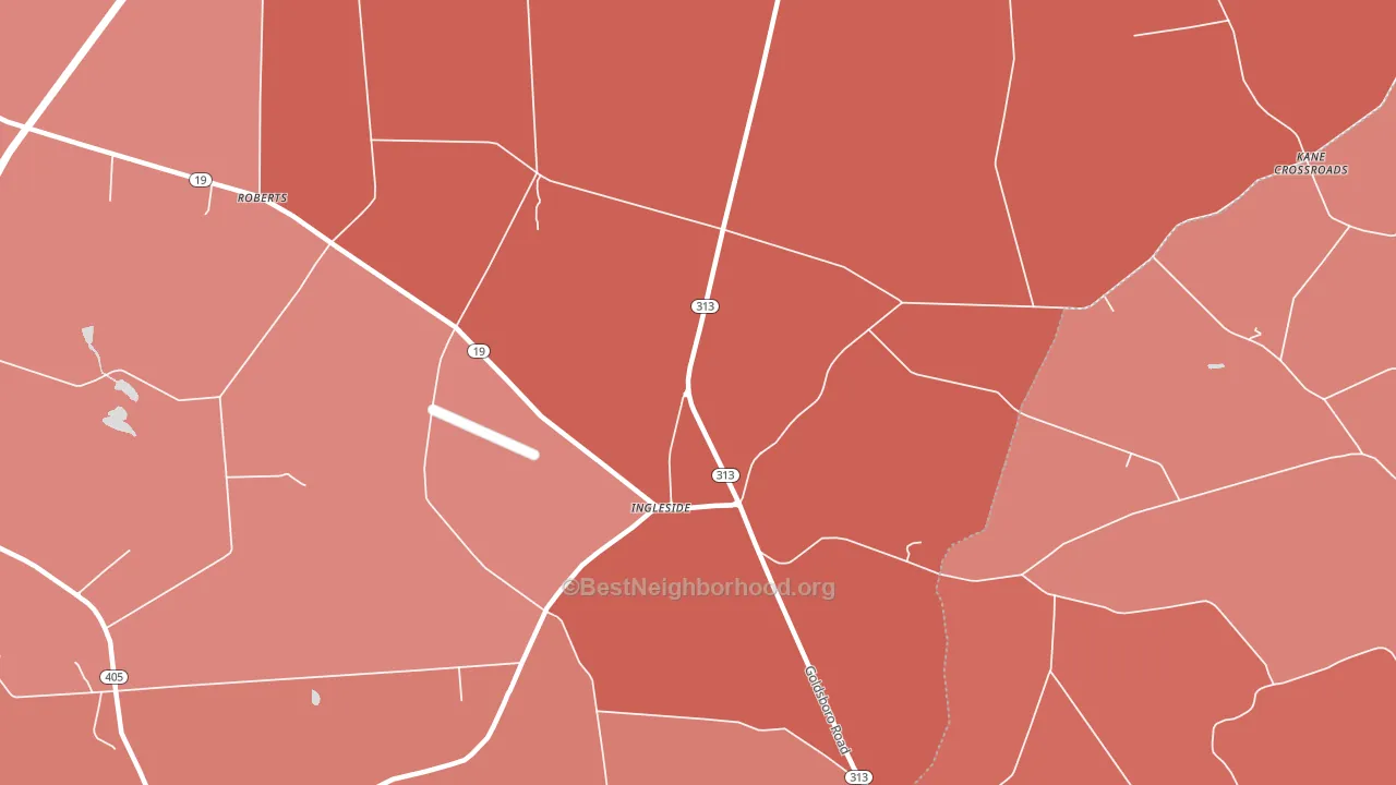 Ingleside, MD block-group political-lean map