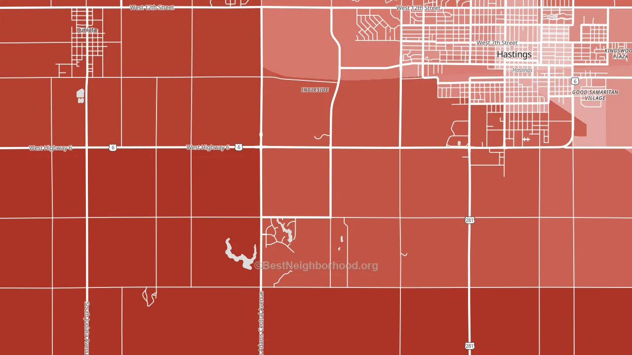 Ingleside, NE block-group political-lean map