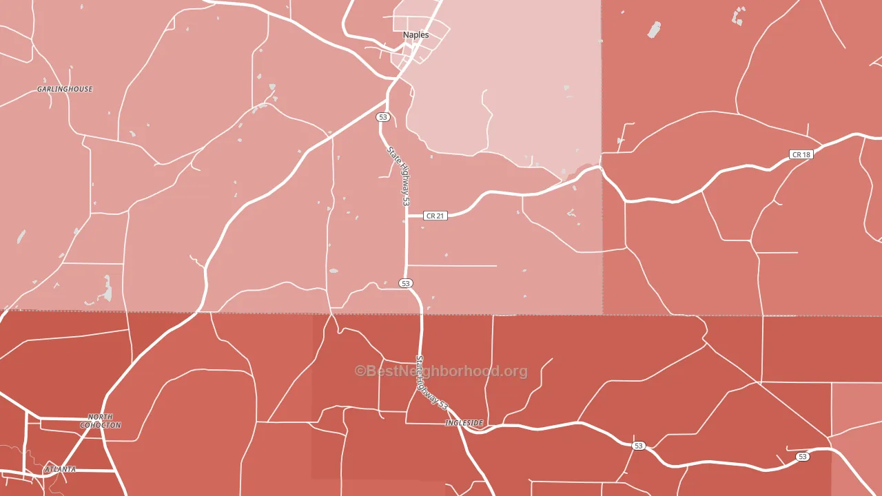 Ingleside, NY block-group political-lean map
