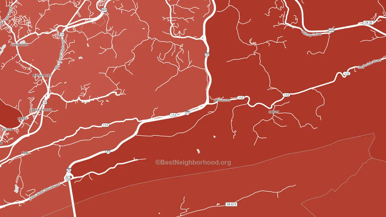 Ingleside, WV block-group political-lean map