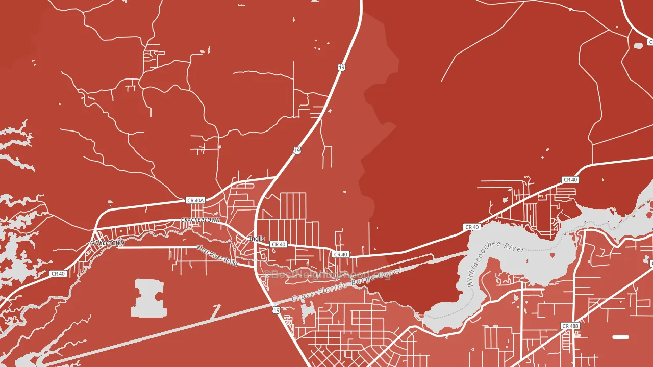 Inglis, FL block-group political-lean map