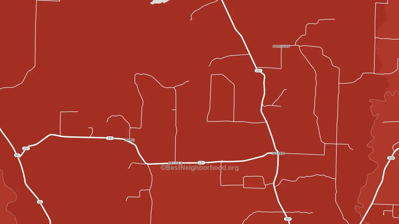 Ingram, AR block-group political-lean map