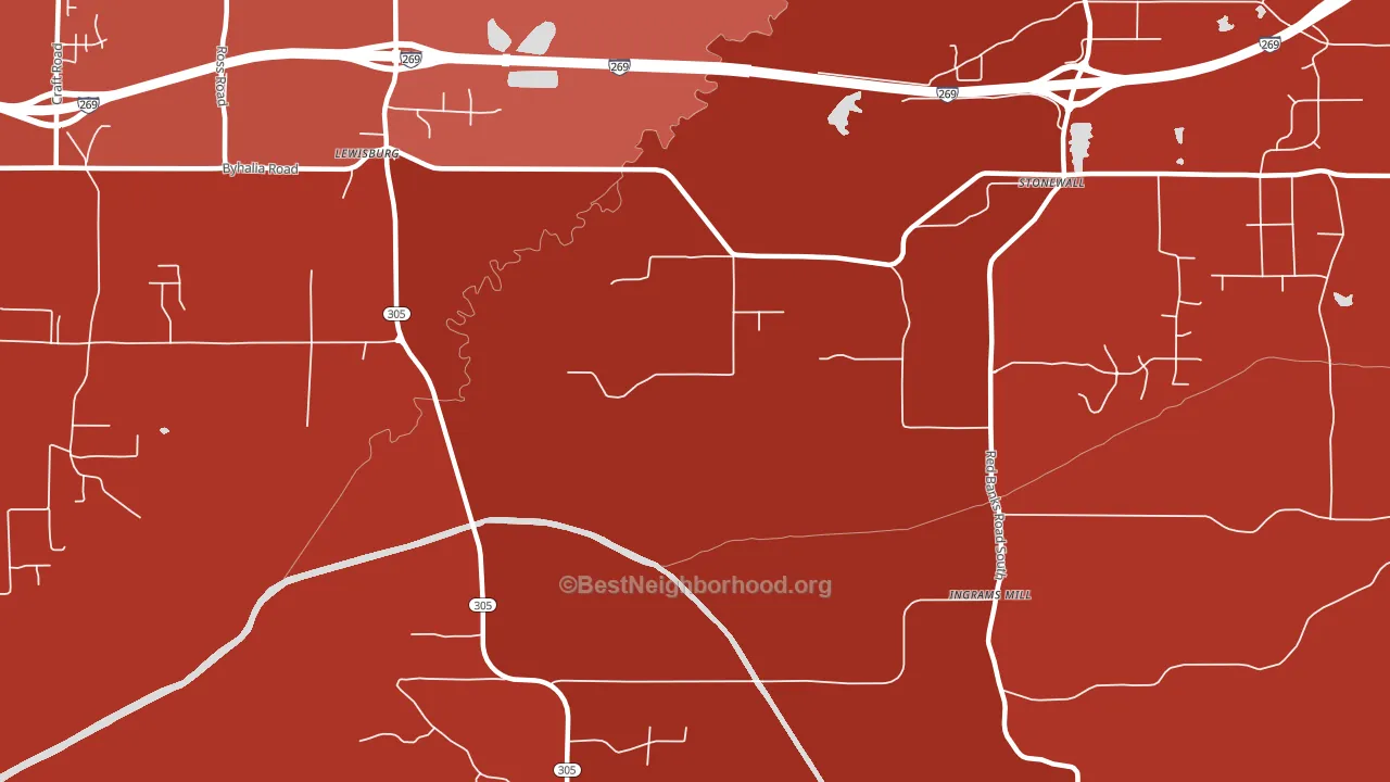Ingrams Mill, MS block-group political-lean map