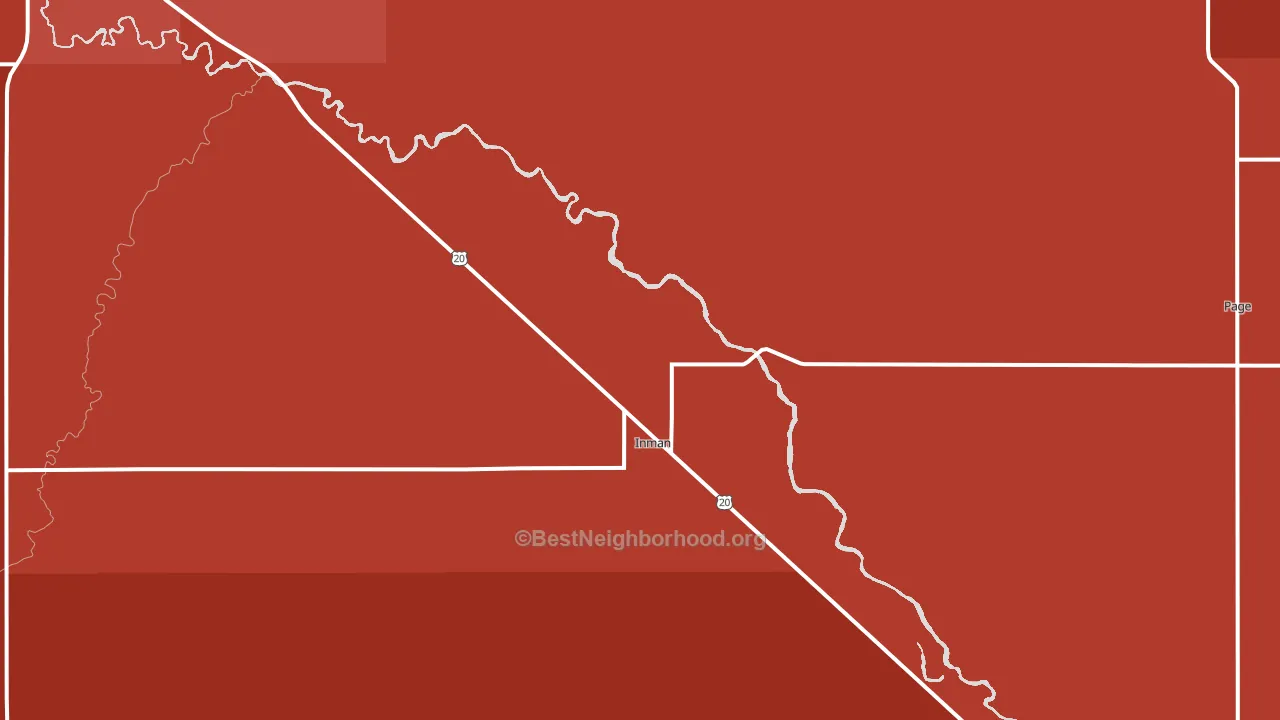 Inman, NE block-group political-lean map