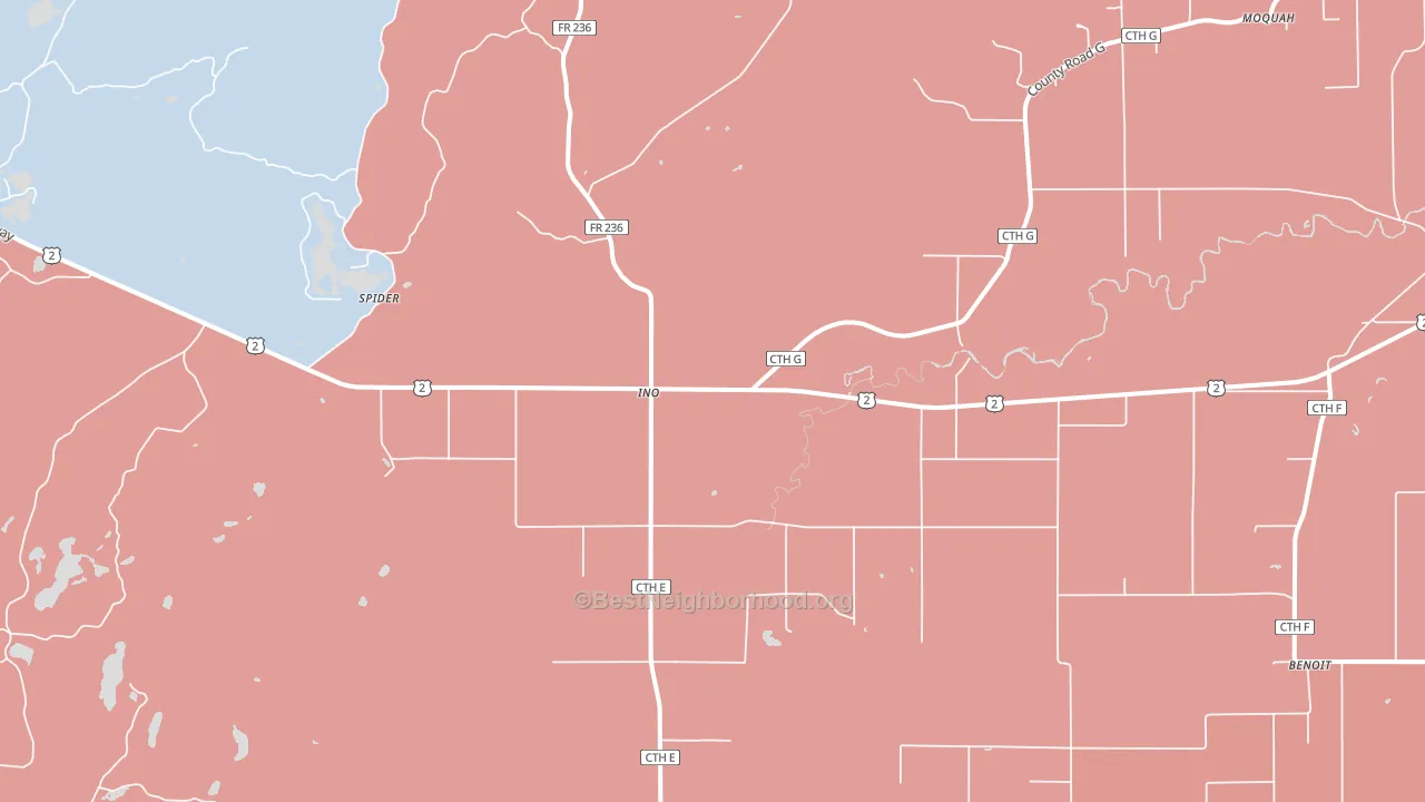 Ino, WI block-group political-lean map