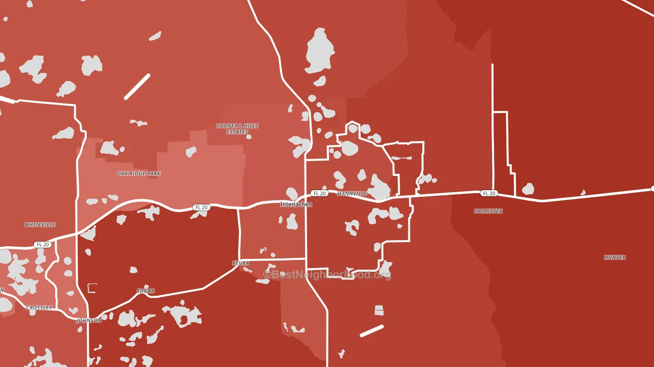 Interlachen, FL block-group political-lean map