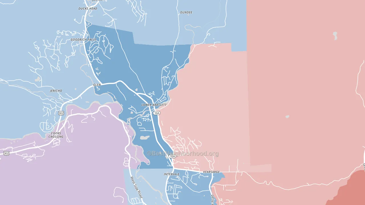 Intervale, NH block-group political-lean map
