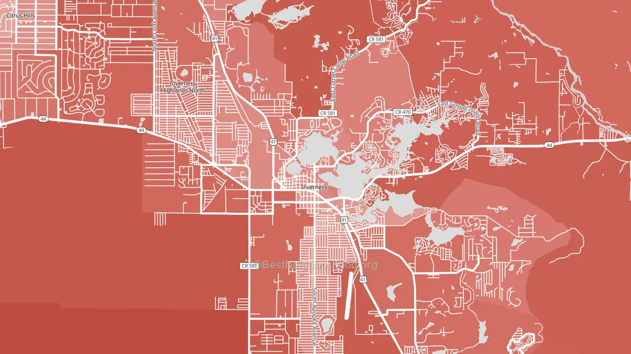 Inverness, FL block-group political-lean map