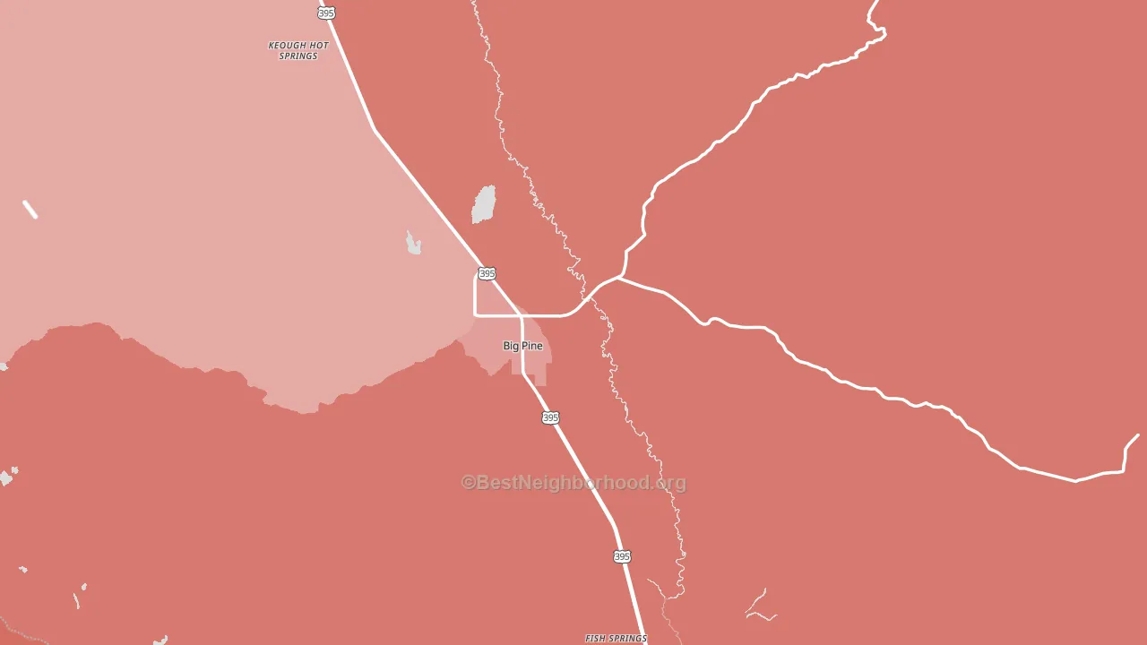 Inyo County, CA block-group political-lean map