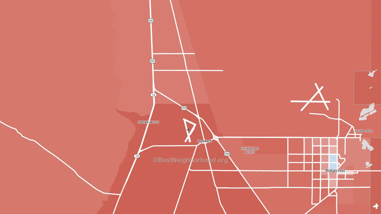 Inyokern, CA block-group political-lean map