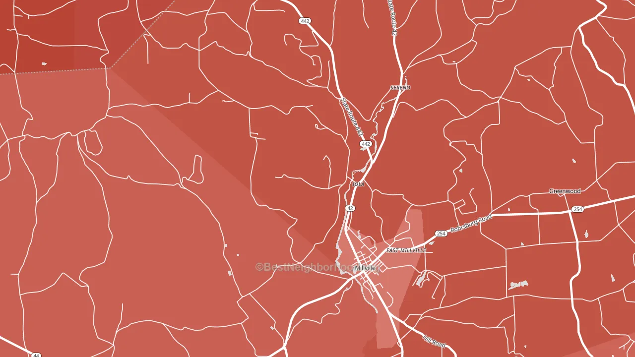 Iola, PA block-group political-lean map