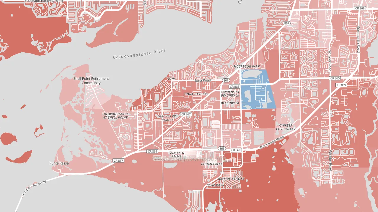 Iona, FL block-group political-lean map