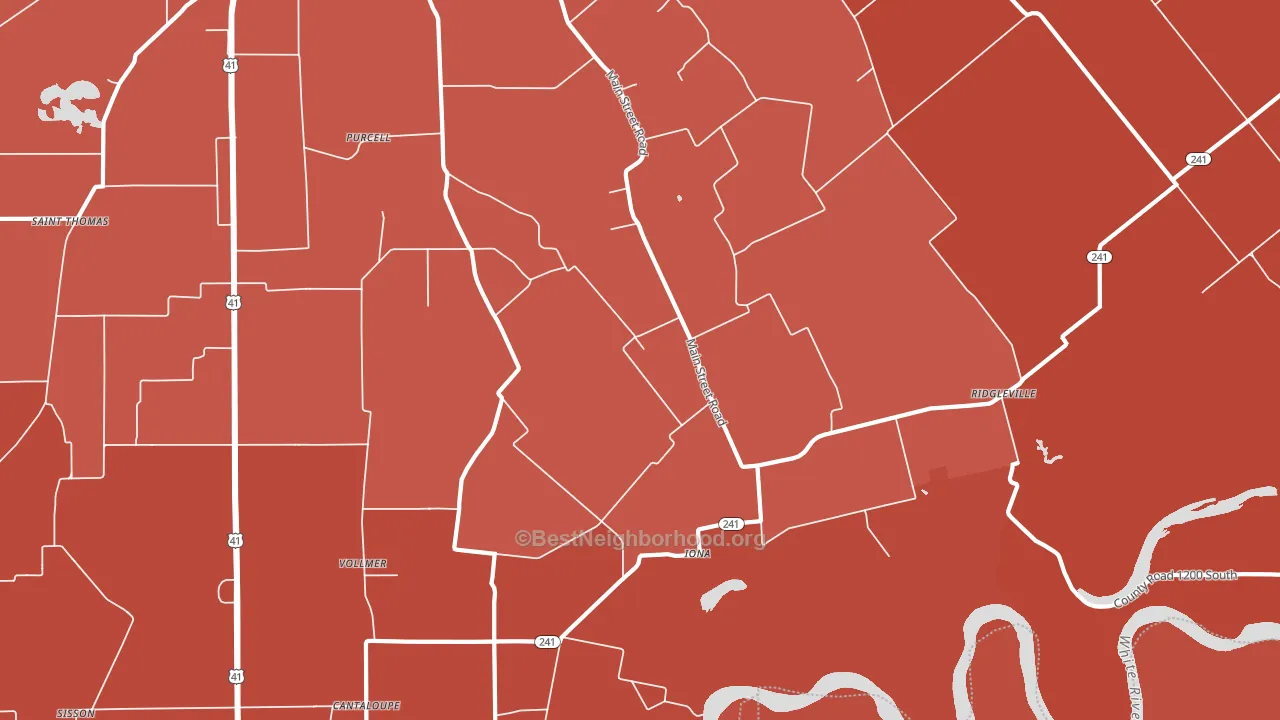 Iona, IN block-group political-lean map
