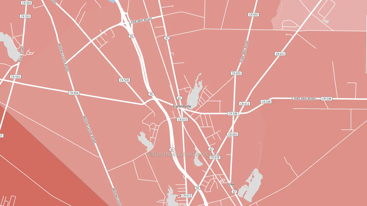 Iona, NJ block-group political-lean map