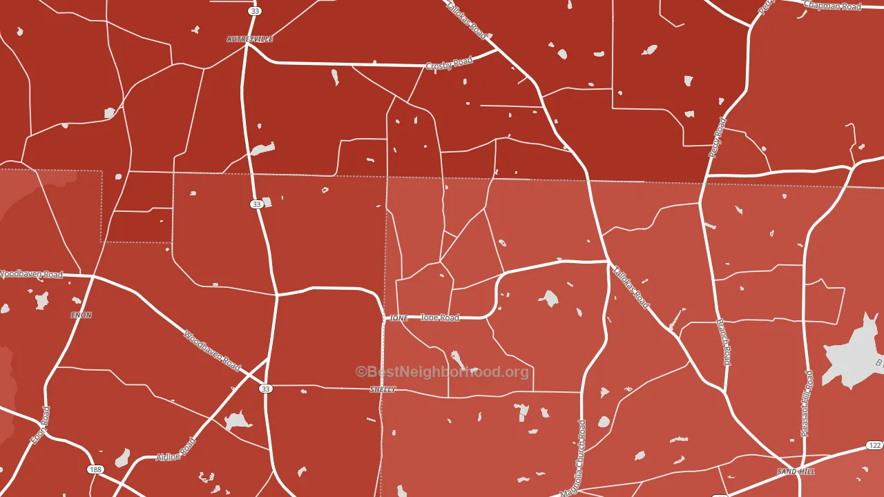 Ione, GA block-group political-lean map
